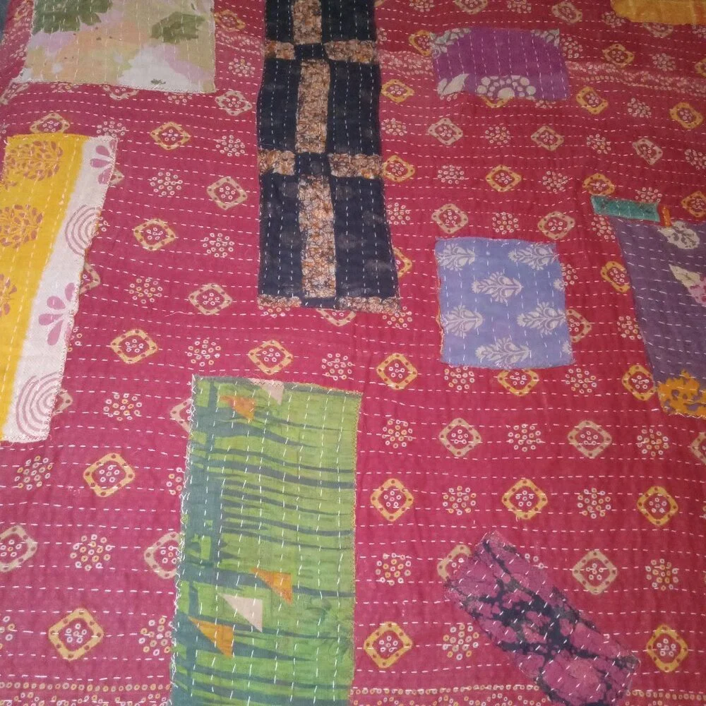 Sunflower Acres kantha quilt
